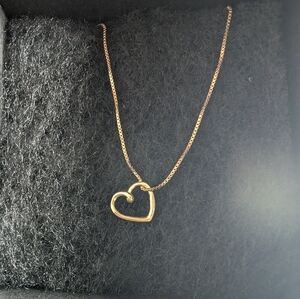 Elegant Gold Plated Sterling Silver Heart Necklace